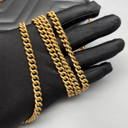 Gucci Mini GG Marmont Chain Wallet Calfskin Black White