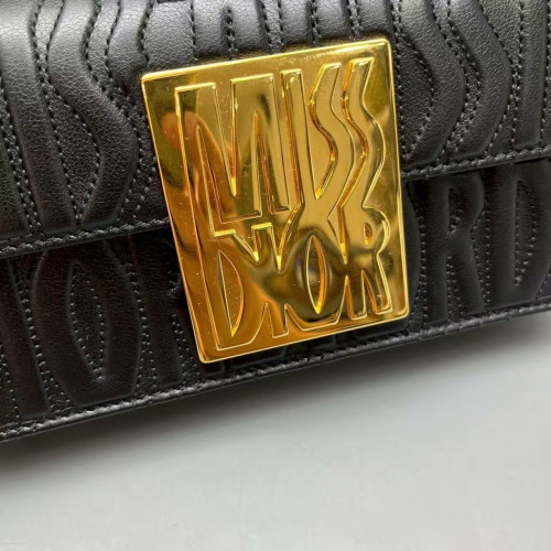 Dior Shoulder Bag Calfskin Black
