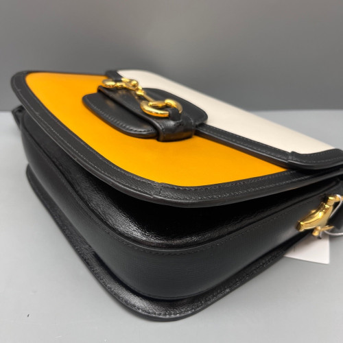 Gucci Small Horsebit 1955 Calfskin White Yellow Black Gucci Small Horsebit 1955 Calfskin White Yellow Black