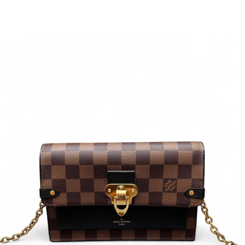 Louis Vuitton Vavin Chain Wallet Damier Ebene Brown