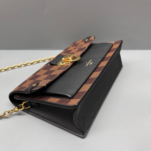 Louis Vuitton Vavin Chain Wallet Damier Ebene Brown