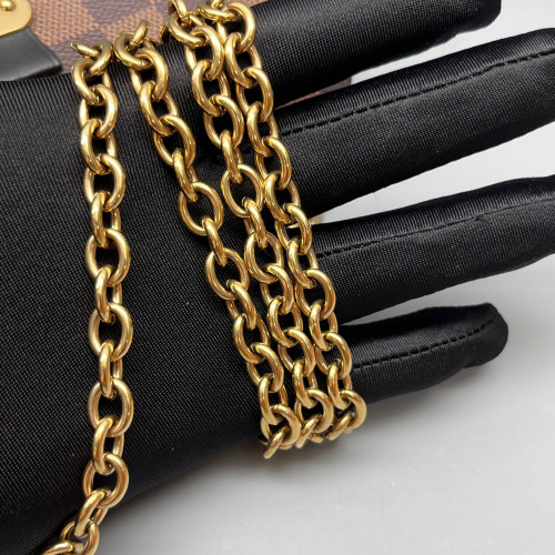 Louis Vuitton Vavin Chain Wallet Damier Ebene Brown