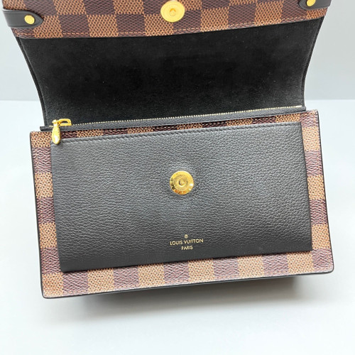 Louis Vuitton Vavin Chain Wallet Damier Ebene Brown