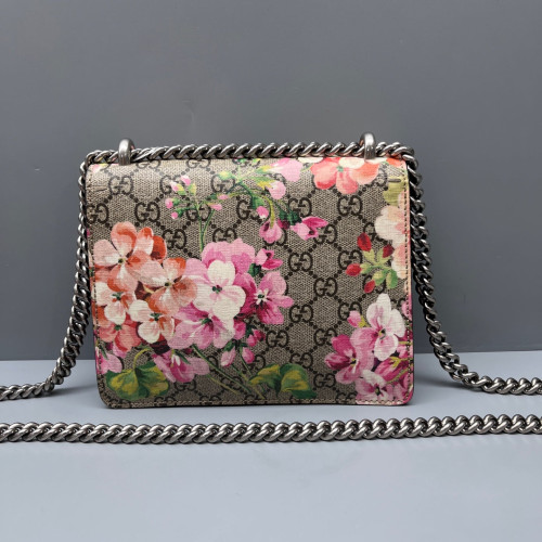 Gucci Flora Mini Dionysus GG Supreme Monogram Beige Pink Green