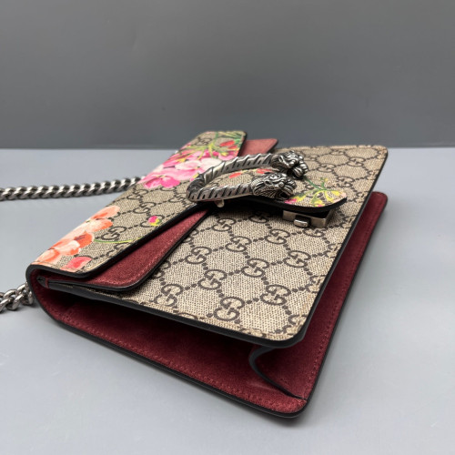 Gucci Flora Mini Dionysus GG Supreme Monogram Beige Pink Green