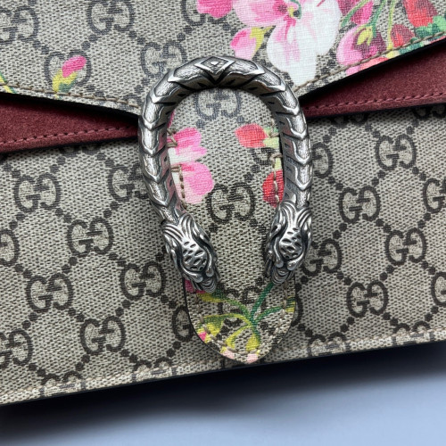 Gucci Flora Mini Dionysus GG Supreme Monogram Beige Pink Green