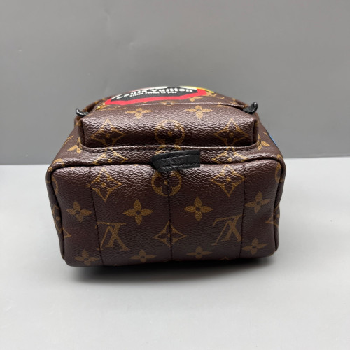 Louis Vuitton Palm Springs Backpack Mini Monogram Brown Black Red