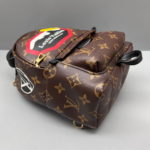 Louis Vuitton Palm Springs Backpack Mini Monogram Brown Black Red