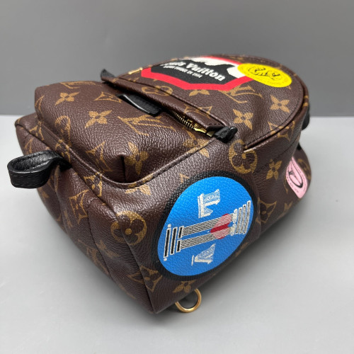 Louis Vuitton Palm Springs Backpack Mini Monogram Brown Black Red