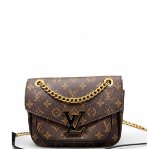 Louis Vuitton Passy Chain Shoulder Bag Monogram Brown