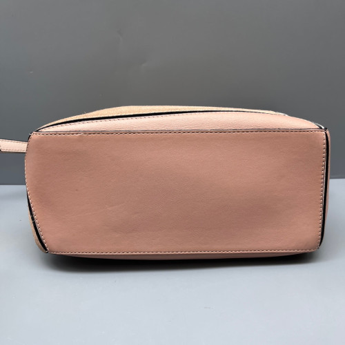 Loewe Small Puzzle Suede Calfskin Pink Beige