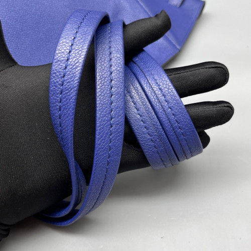 Celine Small Belt Cabas Phantom Tote Grained Calfskin Blue