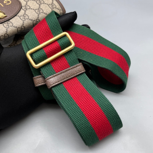 Gucci Small Neo Vintage Double Flap Messenger Bag GG Supreme Monogram Beige Brown Green
