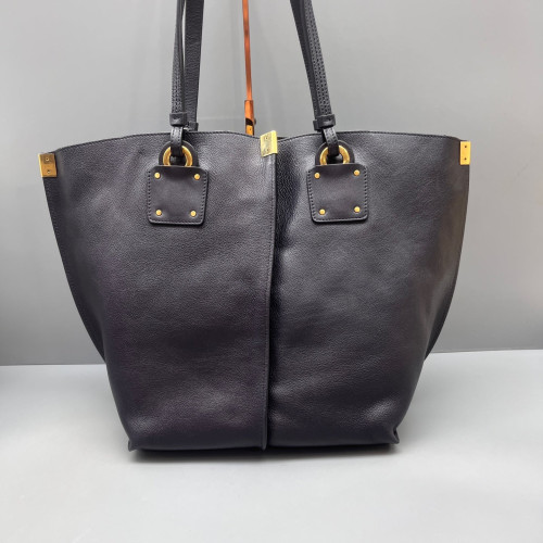 Chloe Tote Bag Grained Calfskin Dark Blue Beige Red
