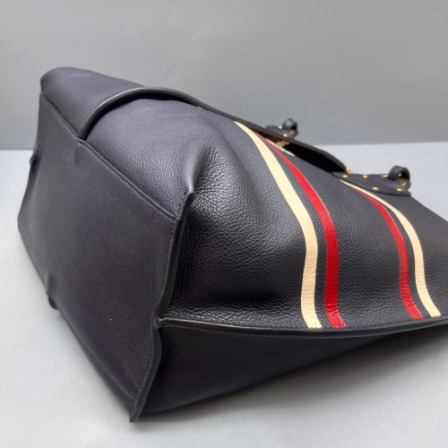 Chloe Tote Bag Grained Calfskin Dark Blue Beige Red