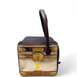 Louis Vuitton Square Bag Calfskin Beige Brown Black Louis Vuitton Square Bag Calfskin Beige Brown Black