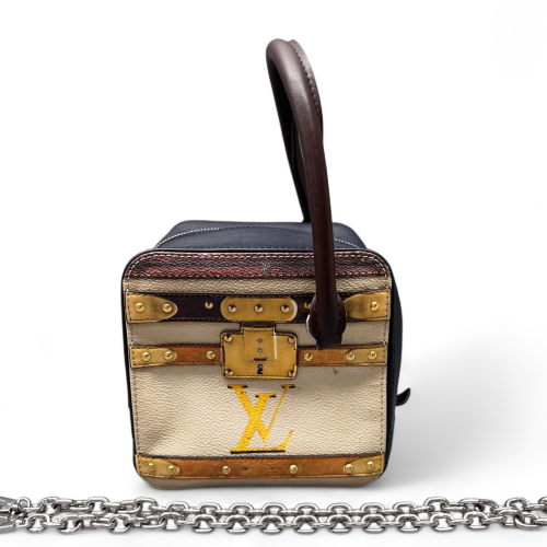 Louis Vuitton Square Bag Calfskin Beige Brown Black