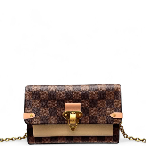 Louis Vuitton Vavin Chain Wallet Damier Ebene Brown