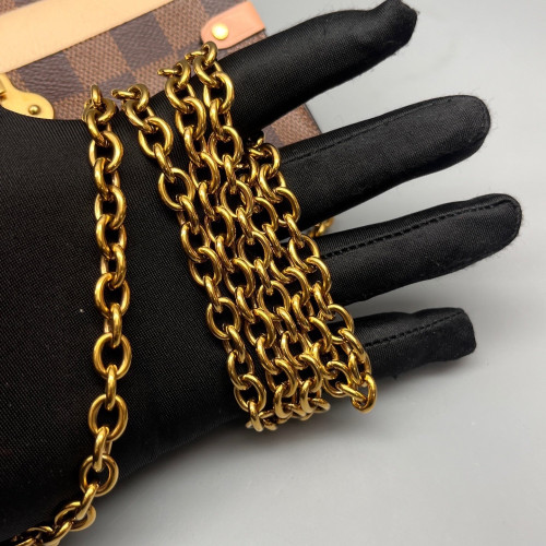 Louis Vuitton Vavin Chain Wallet Damier Ebene Brown