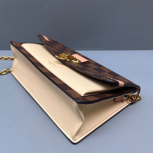 Louis Vuitton Vavin Chain Wallet Damier Ebene Brown