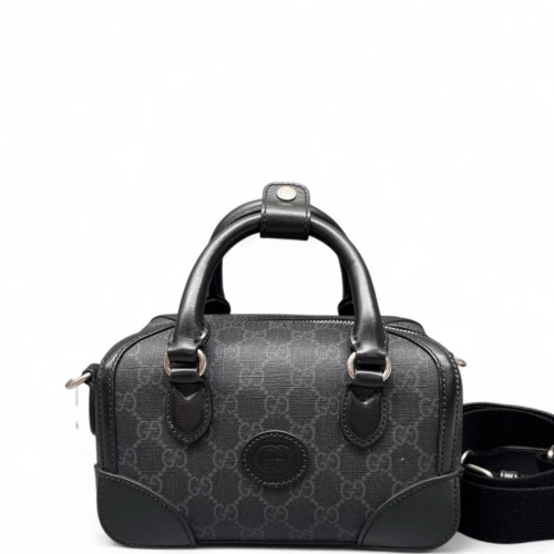 Gucci Boston Bag GG Supreme Monogram Black