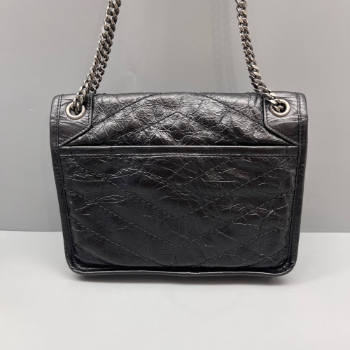 Yves Saint Laurent Baby Niki Messenger Calfskin Black