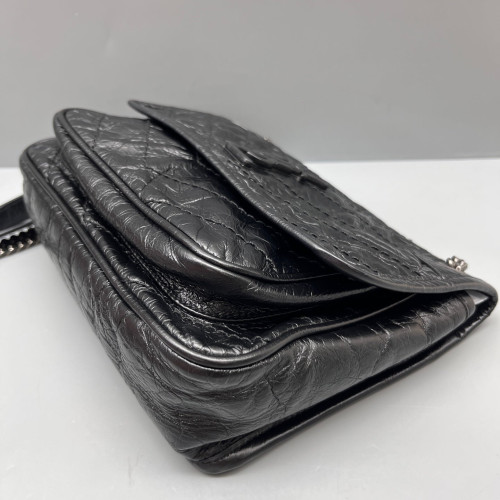 Yves Saint Laurent Baby Niki Messenger Calfskin Black