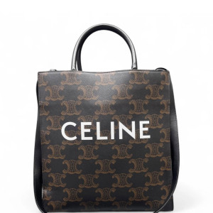 Celine Medium Vertical Cabas Triomphe Black Brown