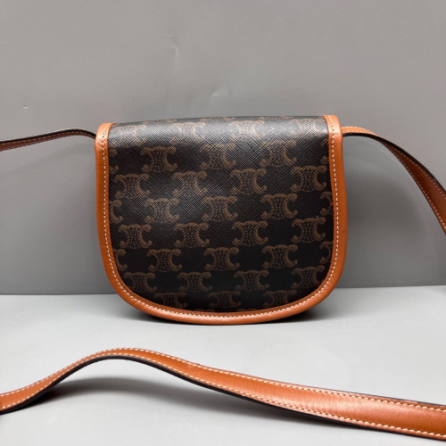 Celine Small Folco Bag Triomphe Black Brown Celine Small Folco Bag Triomphe Black Brown