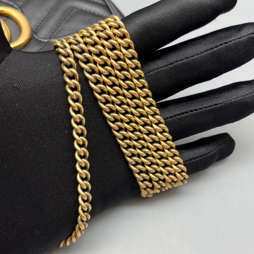 Gucci Chevron Super Mini GG Marmont Calfskin Black