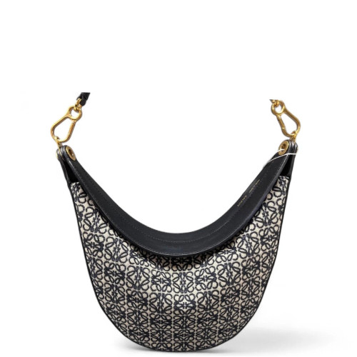 Loewe Embroidered Hobo Canvas Black Beige