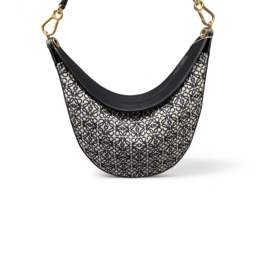 Loewe Embroidered Hobo Canvas Black Beige