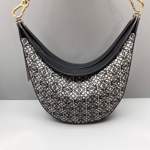 Loewe Embroidered Hobo Canvas Black Beige