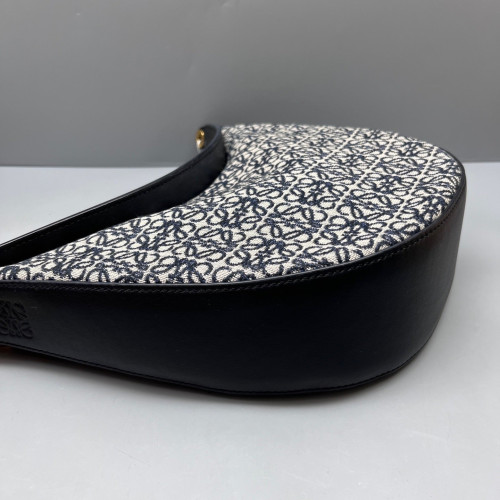Loewe Embroidered Hobo Canvas Black Beige