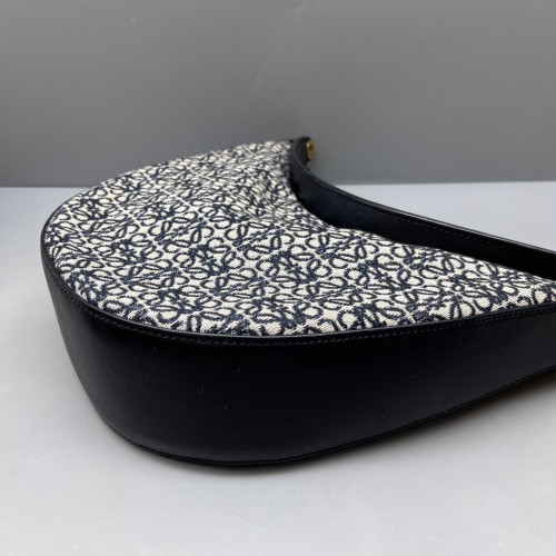Loewe Embroidered Hobo Canvas Black Beige