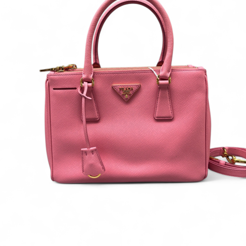 Prada Small Galleria Double Zip Tote Saffiano Calfskin Pink