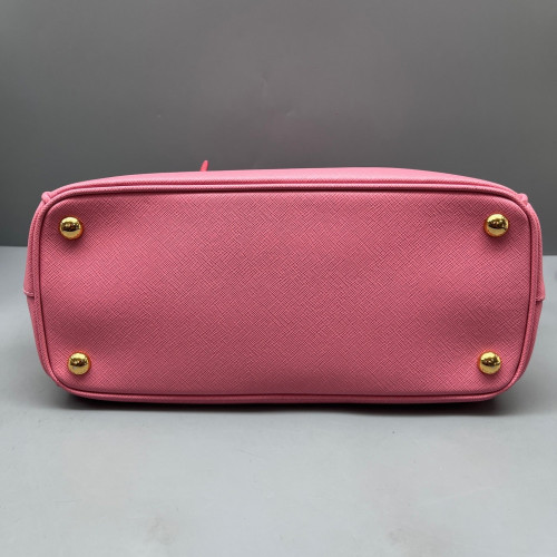 Prada Small Galleria Double Zip Tote Saffiano Calfskin Pink