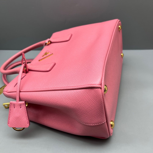 Prada Small Galleria Double Zip Tote Saffiano Calfskin Pink