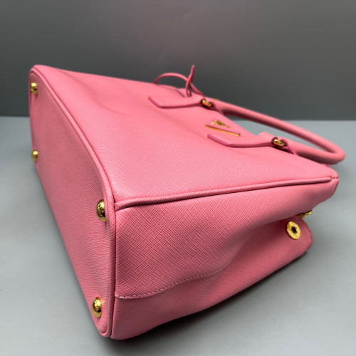 Prada Small Galleria Double Zip Tote Saffiano Calfskin Pink
