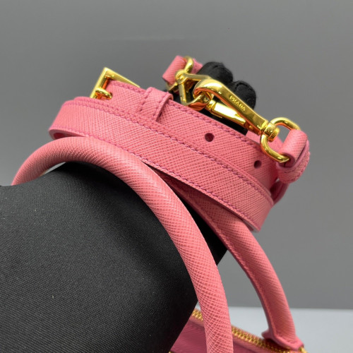 Prada Small Galleria Double Zip Tote Saffiano Calfskin Pink