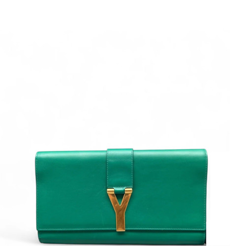 Yves Saint Laurent Clutch Calfskin Green