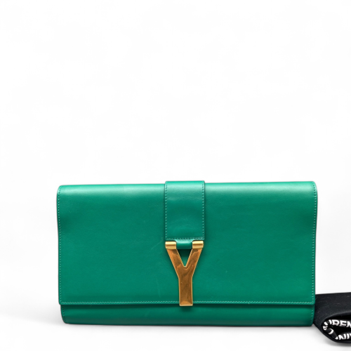 Yves Saint Laurent Clutch Calfskin Green