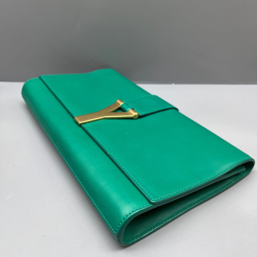 Yves Saint Laurent Clutch Calfskin Green