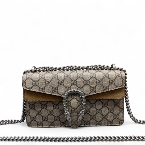 Gucci Meium Dionysus GG Supreme Monogram Beige Brown