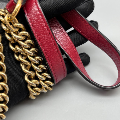 Gucci Matelasse Small GG Marmont Calfskin Black Red