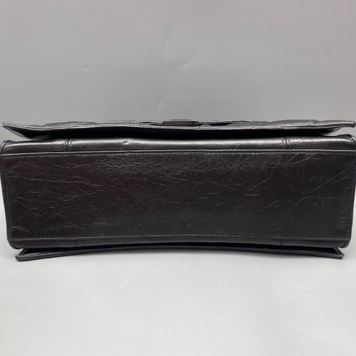 Balenciaga Medium Crush Chain Shoulder Bag Calfskin Black