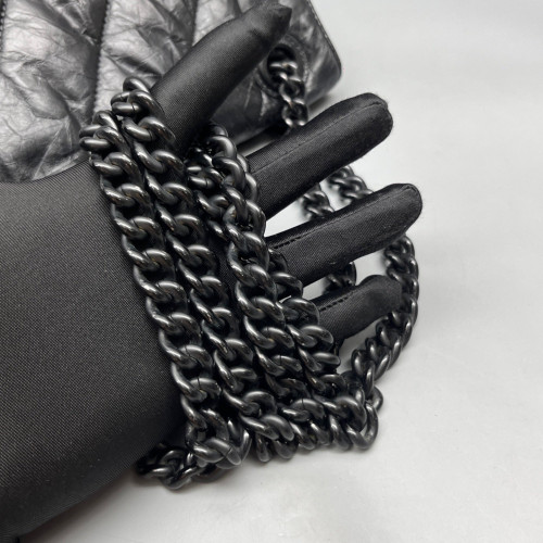 Balenciaga Medium Crush Chain Shoulder Bag Calfskin Black