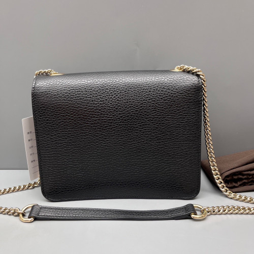 Gucci Small Interlocking G Shoulder Bag Grained Calfskin Black Gucci Small Interlocking G Shoulder Bag Grained Calfskin Black