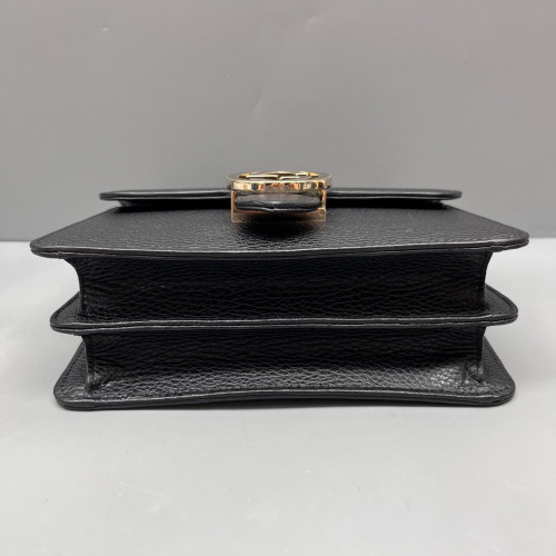 Gucci Small Interlocking G Shoulder Bag Grained Calfskin Black Gucci Small Interlocking G Shoulder Bag Grained Calfskin Black