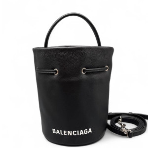 Balenciaga Bucket Grained Calfskin Black